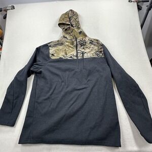 Under Armour Hoodie Mens 2XL Black Camo Specialist Grid 1/2 Zip Waffle Fleece